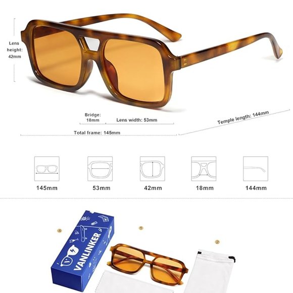 Square aviator sunglasses - Picture 8 of 8